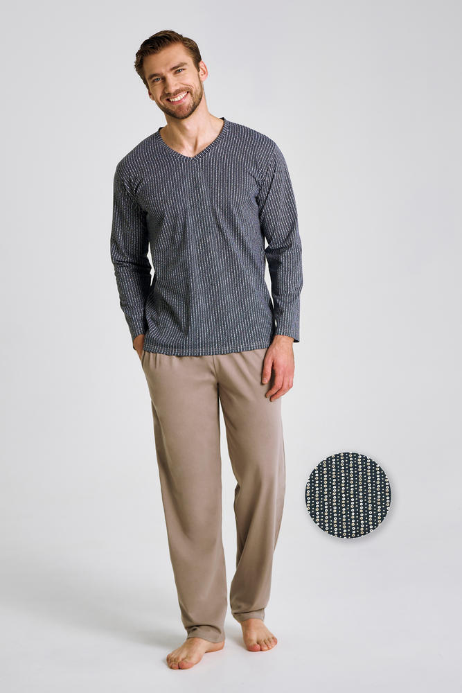 TARO 3482 PIŻAMA MĘSKA DŁUGA LUCA 3XL-4XL -KOLEKCJA AW 25/26