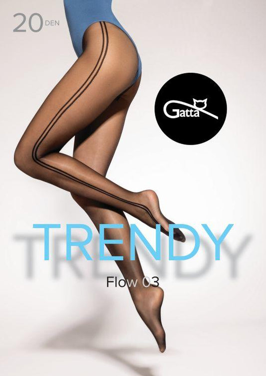 GATTA FLOW 01, 03 - RAJSTOPY DAMSKIE WZORZYSTE 20 DEN 000.37Y - TRENDY 2024