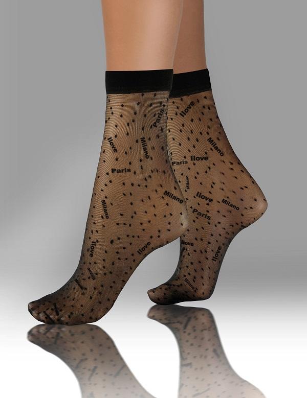SESTO-SENSO SKARPETKI SK SOCKS PRZEZROCZYSTE Z WZORKIEM