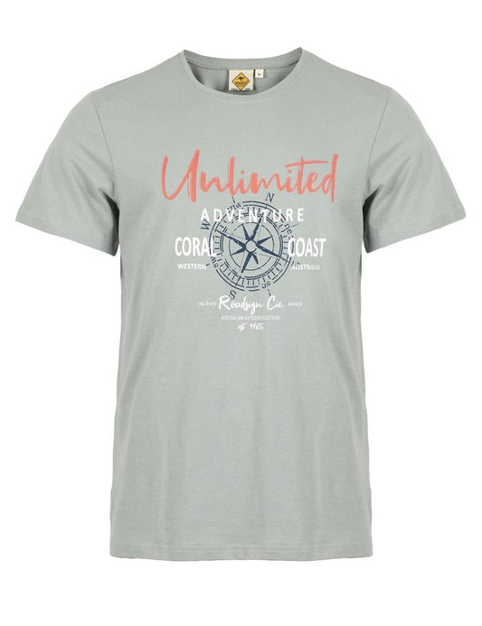 MĘSKI T-SHIRT ROADSIGN UNLIWITHED, ZIELONY 19-007556 Z-3, 19-007556 Z-4, 19-007556 Z-5