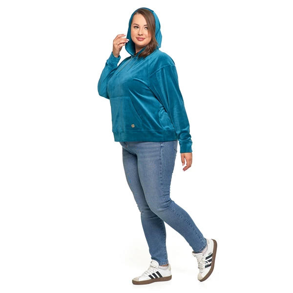 MORAJ DAMSKA WELUROWA BLUZA Z KAPTUREM OBD3300-101