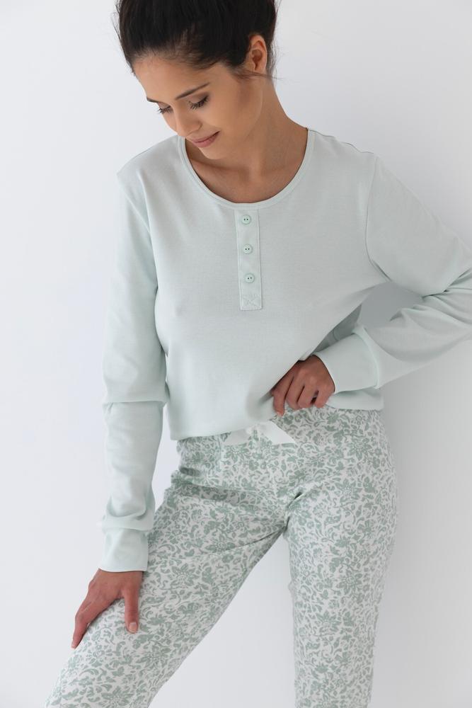 PIŻAMA SENSIS OLIVE INTERLOCK DŁ/RĘKAW