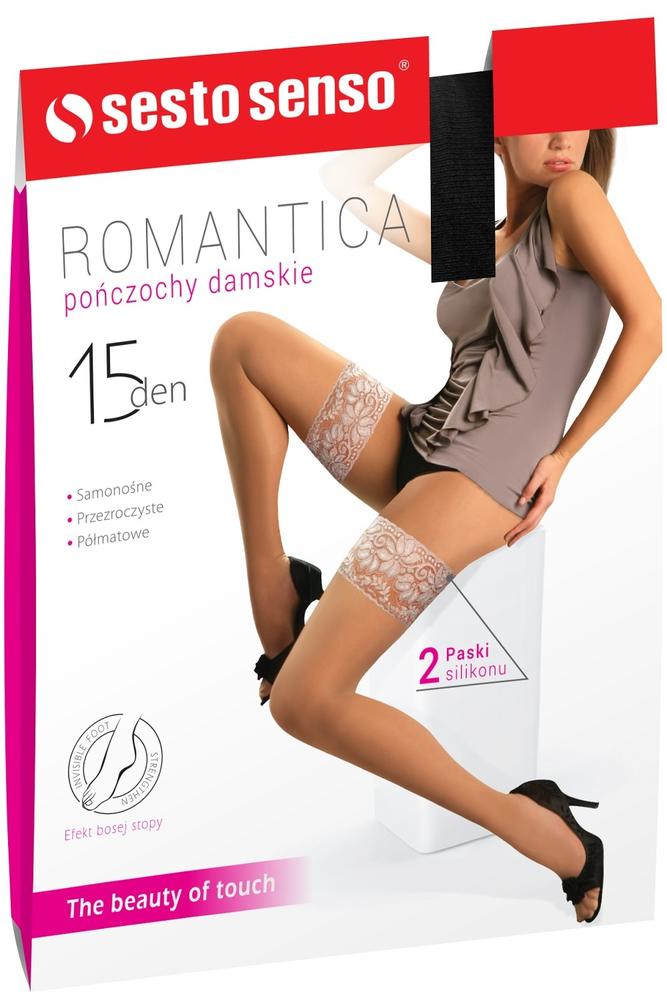 SESTO-SENSO POŃCZOCHY SAMONOŚNE ROMANTICA 15 DEN R013, PÓŁMATOWE