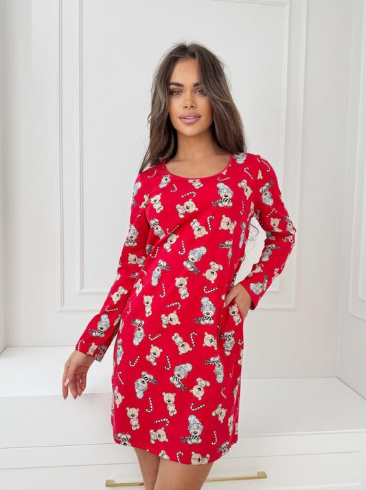 DONNA KOSZULA NOCNA ŚWIĄTECZNA -BEAR