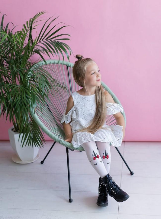 KNITTEX DR1924 RAJSTOPY DZIEWCZĘCE Z APLIKACJĄ UNICORN 40 DEN