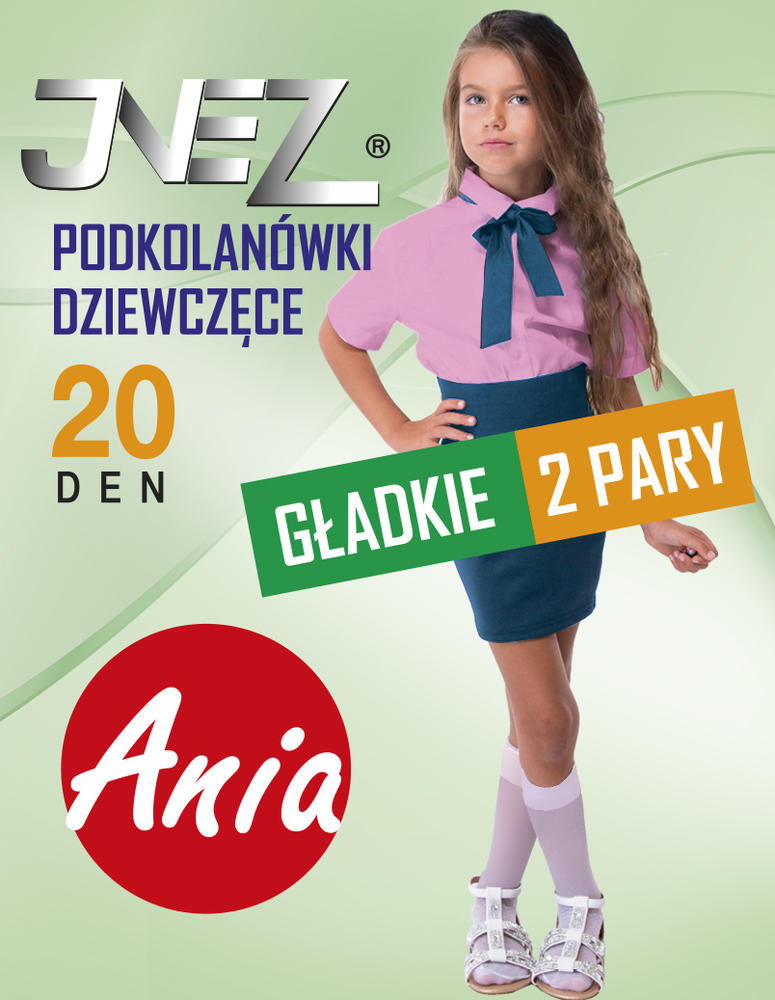 INEZ PODKOLANÓWKI DZIEWCZĘCE 2 PARY ANIA ELASTIL 20 DEN