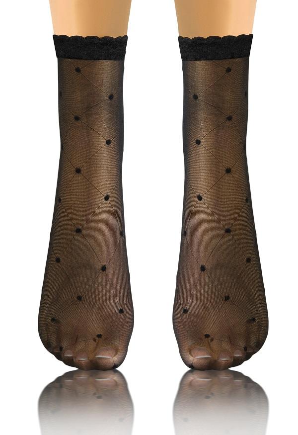 SESTO-SENSO SKARPETKI SK SOCKS PRZEZROCZYSTE Z WZORKIEM