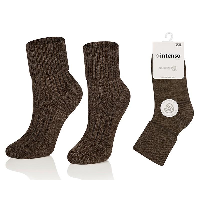 INTENSO SKARPETKI WEŁNIANE BEZUCISKOWE DAMSKI NATURAL WOOL  ART. 1078 (Stary Symbol STAK-108)