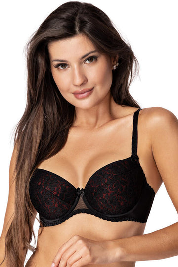 LAILA BRA PUSH-UP BLACK-RED BIG