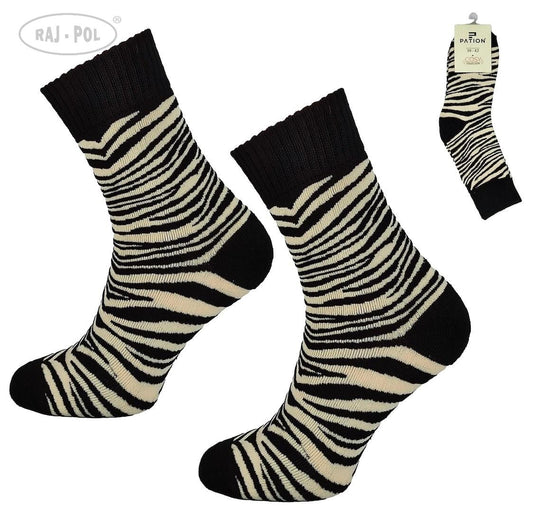 RAJ-POL SKARPETA COSY CZARNA WZOROWANA ZEBERKA 736034
