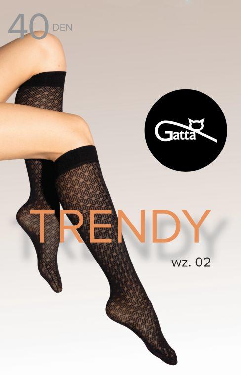 GATTA TRENDYLINE KNEE SOCKS 01, 02 - PODKOLANÓWKI DAMSKIE WZORZYSTE 40 DEN - 000.65Y - TRENDY 24/25