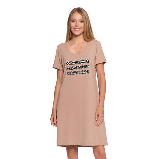 MORAJ KOSZULA NOCNA DAMSKA Z KRÓTKIM RĘKAWEM Z NADRUKIEM PDK3100-021  AW25/26