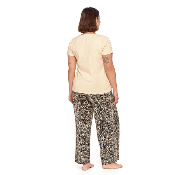 MORAJ DAMSKA PIŻAMA W PANTERKĘ Z DŁUGIMI SPODNIAMI PLUS SIZE PDD4600-015 S/S 2025