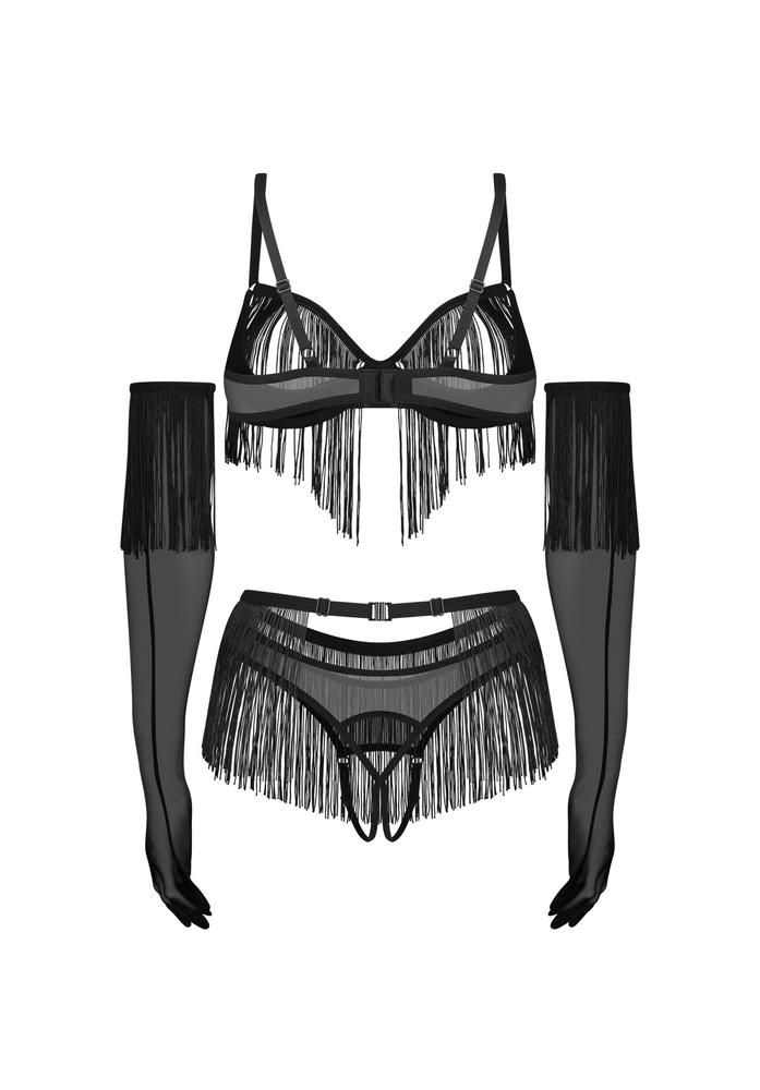 OBSESSIVE ROSSAY BLACK KOMPLET 4-CZĘŚCIOWY OTWARTY