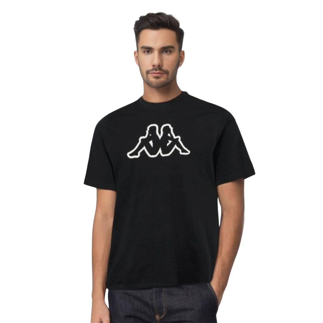 T-SHIRT MĘSKI BIG LOGO KAPPA 709389 CZARNY 275582, 275612
