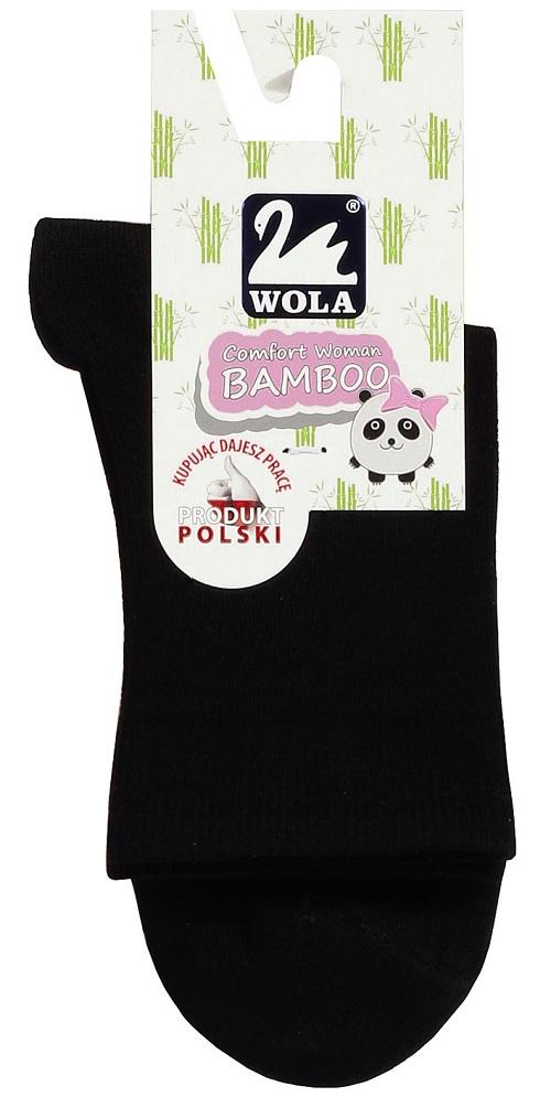 WOLA SKARPETKI DAMSKIE GŁADKIE Z BAMBOO - W84.028,  U84.028