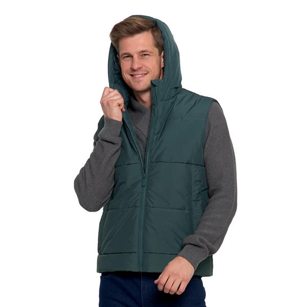 MORAJ MĘSKA KAMIZELKA PIKOWANA Z KAPTUREM BEZRĘKAWNIK OMW6000-001