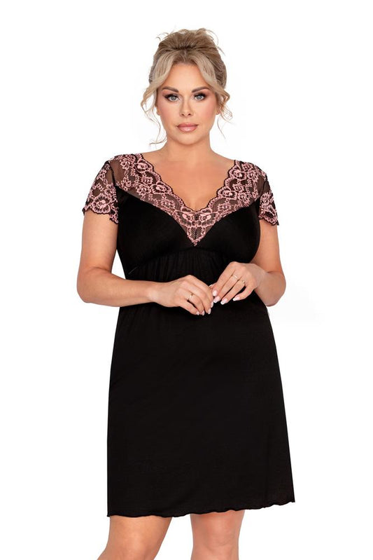 DONNA KOSZULKA NOCNA ADELE PLUS SIZE KRÓTKI RĘKAW