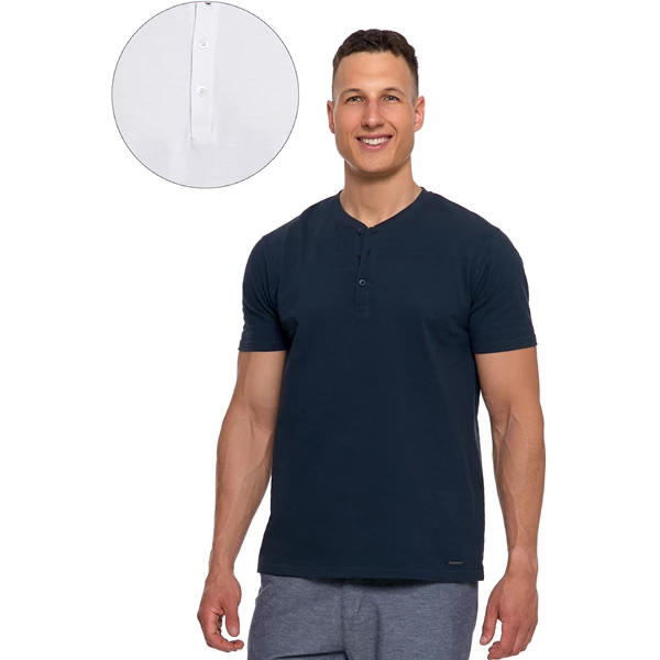 MORAJ T-SHIRT MĘSKI Z PRĄŻKOWANĄ STRUKTURĄ OTS2700-001