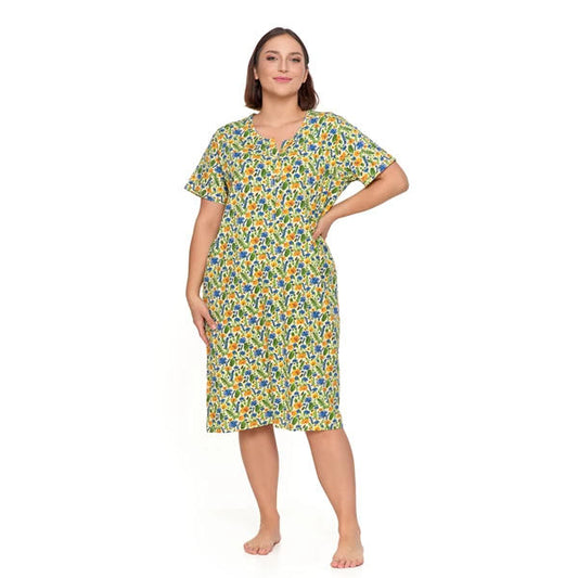 MORAJ DAMSKA KOSZULA NOCNA ROZPINANA Z KRÓTKIM RĘKAWEM PLUS SIZE PDK3100-014 S/S 2025