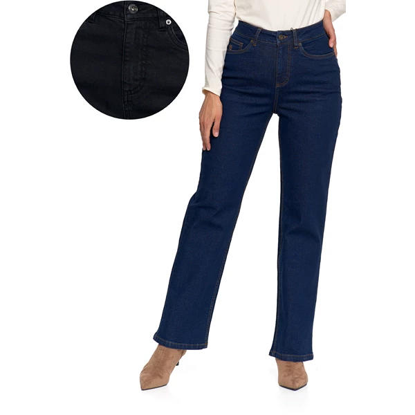 MORAJ SPODNIE DAMSKIE JEANSOWE Z SZEROKĄ NOGAWKĄ OSD5200-003