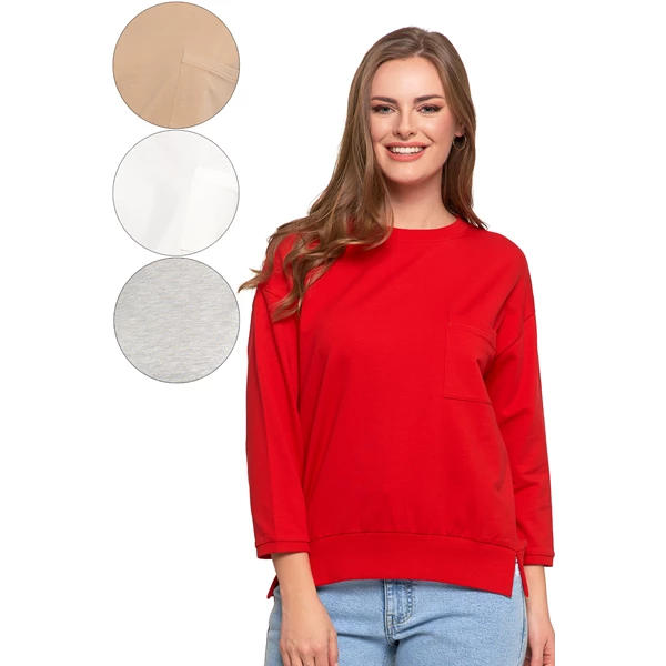 MORAJ BLUZA DAMSKA Z KIESZONKĄ O LUŹNYM KROJU OBD2500-005