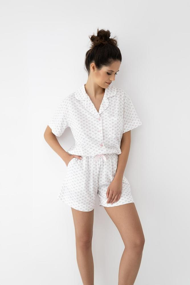 SENSIS PIŻAMA LESLIE KR/R S-XL ROZPINANA