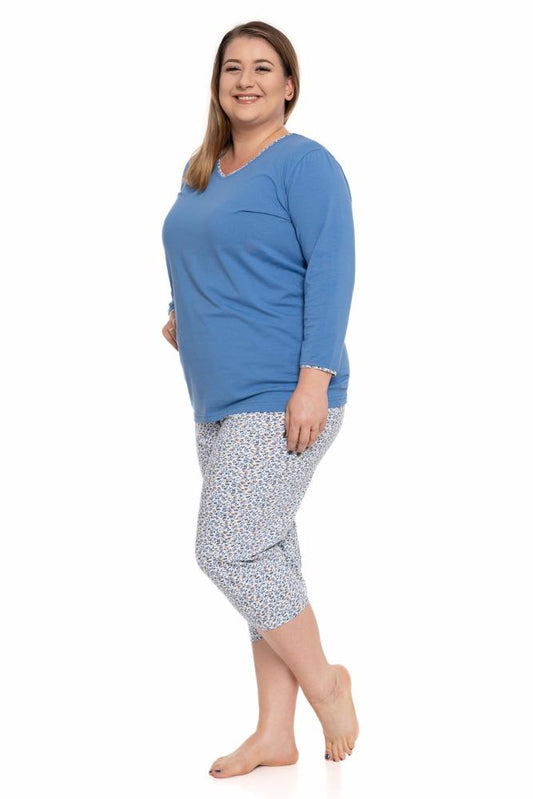 MORAJ PIŻAMA DAMSKA SPODNIE 3/4 PLUS SIZE PDD5400-004 - SS/2024