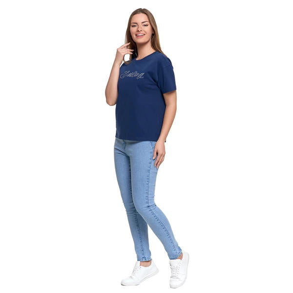 MORAJ KOSZULKA DAMSKA Z KRÓTKIM REKAWEM T-SHIRT REGULAR BD1600-606