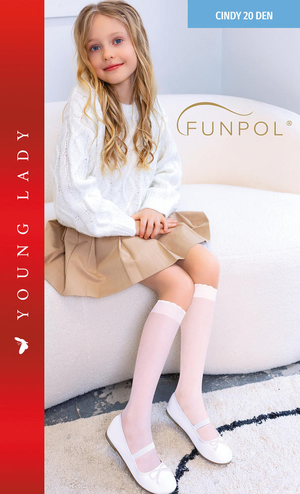 FUN-POL PODKOLANÓWKI GŁADKIE LYCRA CINDY 20 DEN