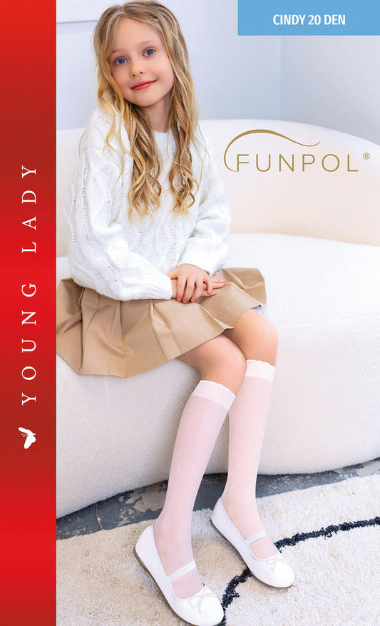 FUN-POL PODKOLANÓWKI GŁADKIE LYCRA CINDY 20 DEN