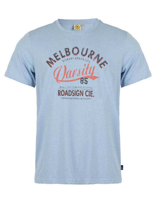 RAJ-POL ROADSIGN THEME 2 MĘSKI T-SHIRT MELBOURNE, NIEBIESKI 19-007580-3, 19-007580-1, 19-007580-2, 19-007580-4, 19-007580-5