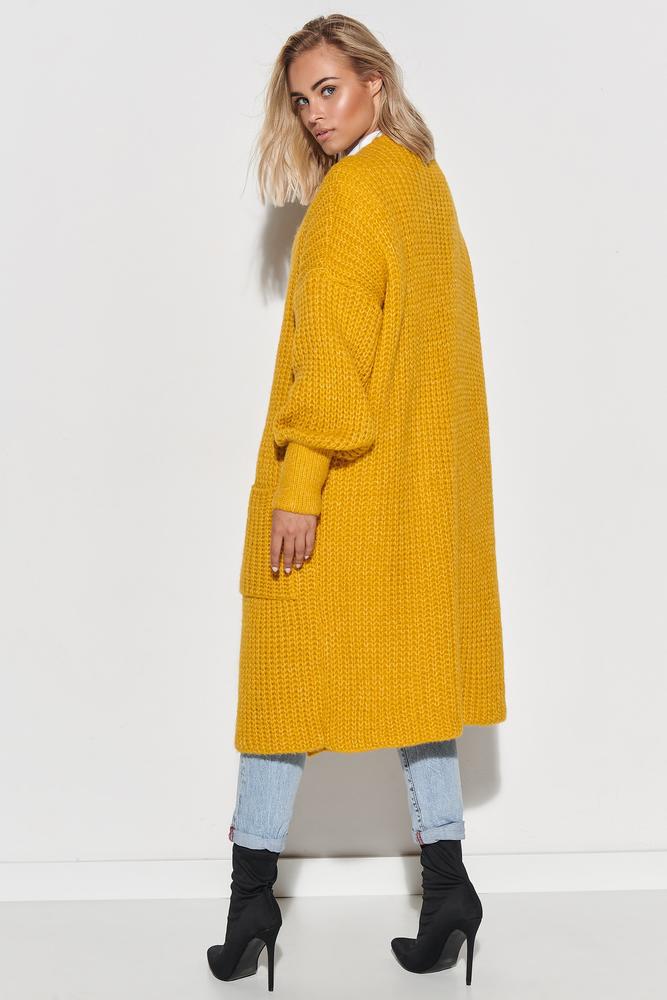 MAKADAMIA SWETER KARDIGAN Z KIESZENIAMI I GUZIKAMI CAMEL S101