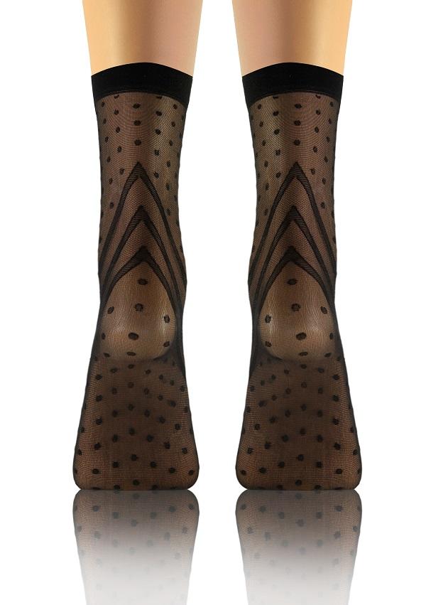 SESTO-SENSO SKARPETKI SK SOCKS PRZEZROCZYSTE Z WZORKIEM