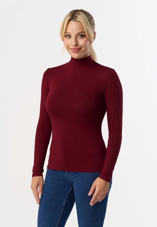 BABELL PÓŁGOLF RESTA, DŁUGI RĘKAW - KOLOR DENIM, STALOWY, MARSALA, BORDO