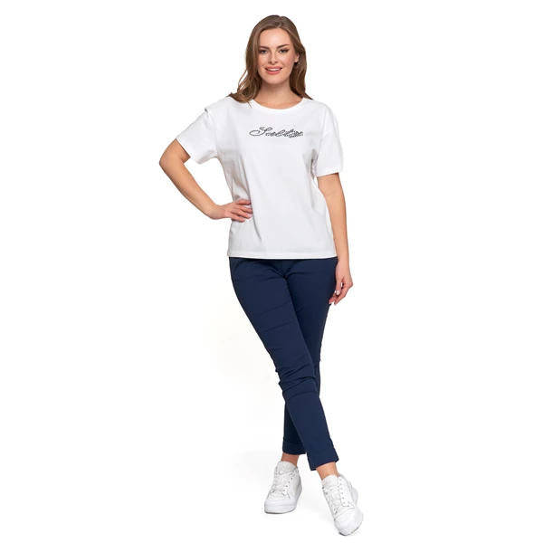 MORAJ KOSZULKA DAMSKA Z KRÓTKIM REKAWEM T-SHIRT REGULAR BD1600-606
