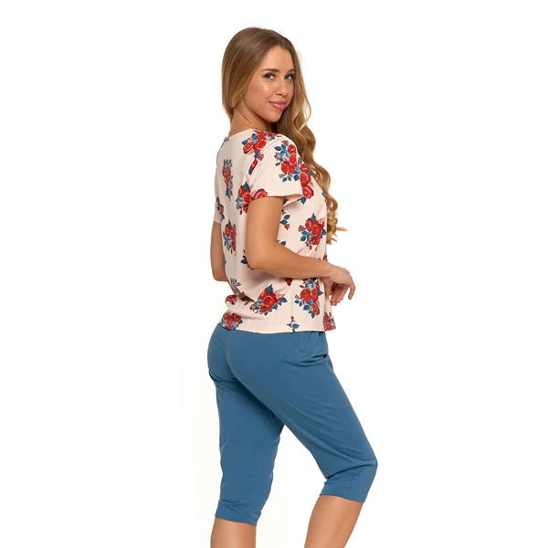 MORAJ PIŻAMA DAMSKA Z KRÓTKIM RĘKAWEM PLUS SIZE I NADRUKIEM PDD3800-011 S/S 2025