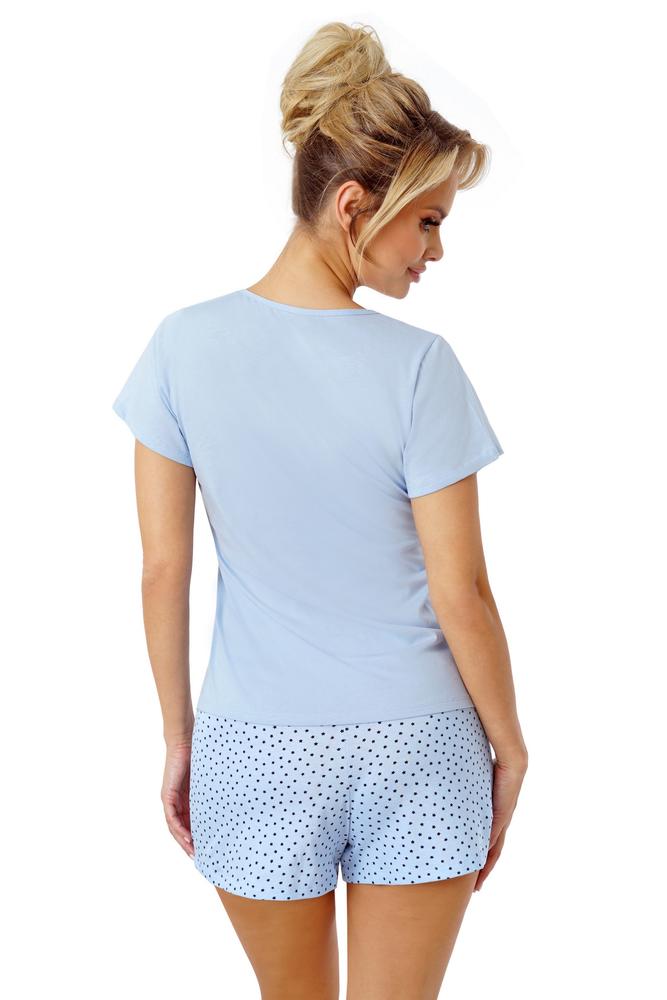 DONNA PIŻAMA DAMSKA BŁĘKITNA - STAR SHORT