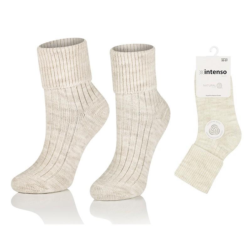 INTENSO SKARPETKI WEŁNIANE BEZUCISKOWE DAMSKI NATURAL WOOL  ART. 1078 (Stary Symbol STAK-108)