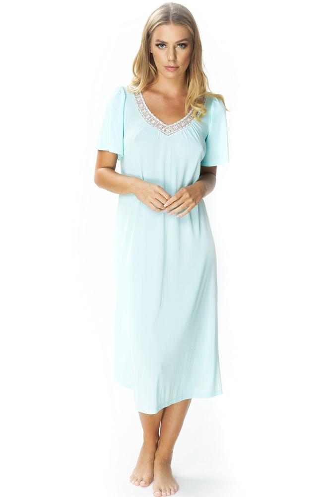 MEWA KOSZULA NOCNA DAMSKA LILIA Z HAFTOWANĄ APLIKACJĄ