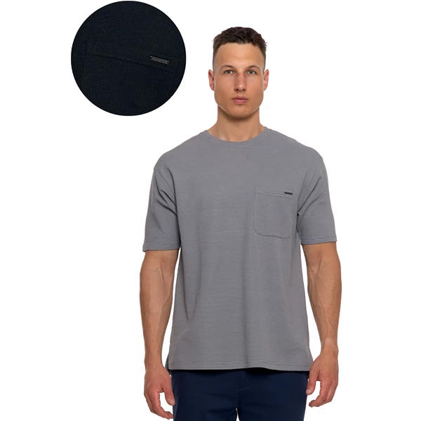 MORAJ T-SHIRT MĘSKI STRUKTURALNY CASUAL Z KIESZONKĄ OTS2700-003