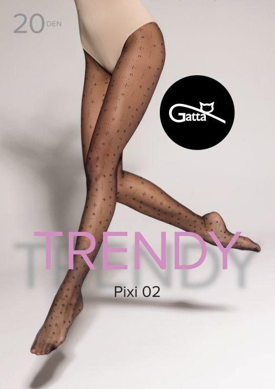 GATTA PIXI 01, 02 - RAJSTOPY DAMSKIE WZORZYSTE 20 DEN 000.36Y - TRENDY 2024