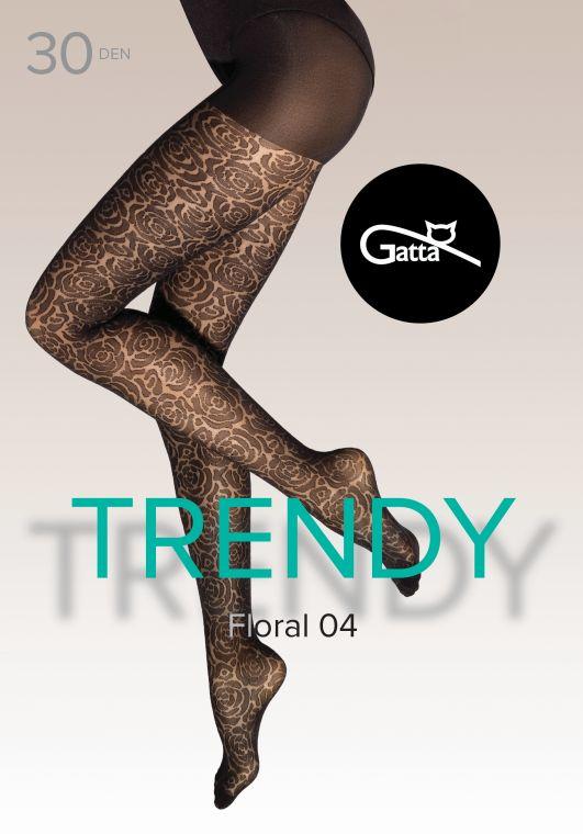 GATTA FLORAL 03, 04 - RAJSTOPY DAMSKIE WZORZYSTE 50 DEN - 000.75Y - TRENDY 24/25