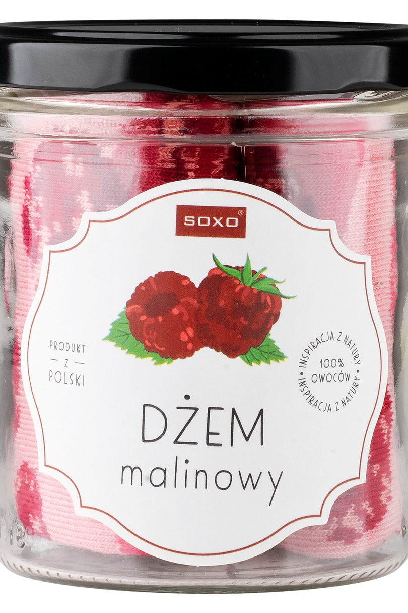 SKARPETY SOXO W SŁOIKU - DŻEM MALINOWY