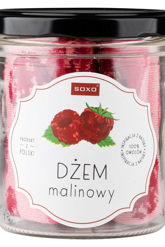 SKARPETY SOXO W SŁOIKU - DŻEM MALINOWY