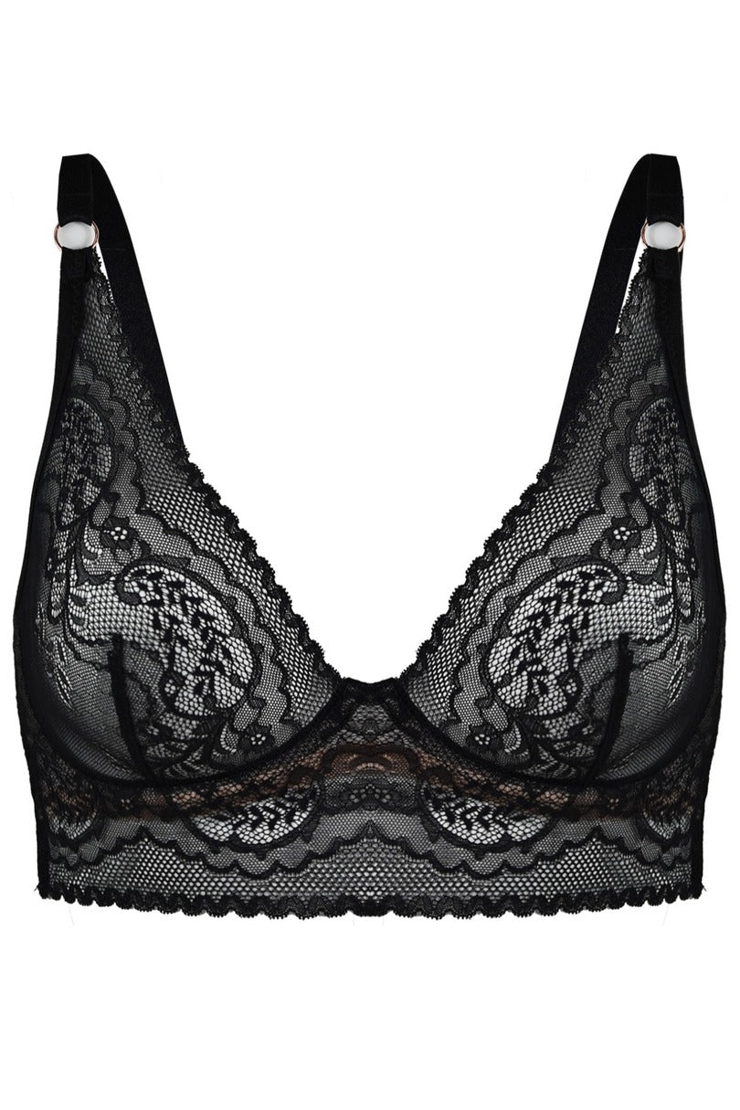 BIUSTONOSZ FEEL BRALETTE LONG 19236 BLACK