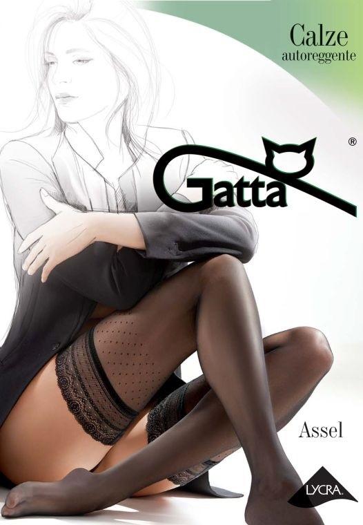 GATTA ASSEL - POŃCZOCHY DAMSKIE WZORZYSTE Z KORONKĄ