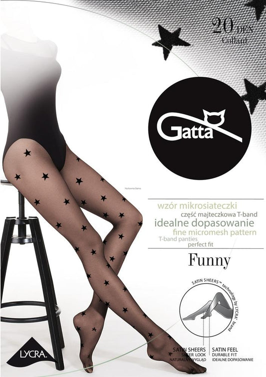 GATTA FUNNY - RAJSTOPY DAMSKIE LYCRA  MAT 20 DEN (WZÓR 06, 07, 08, 09, 10, 11)