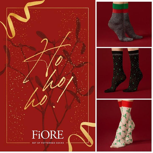 FIORE G1103 - HO HO HO - SKARPETKI 40 DEN - ŚWIĄTECZNY ZESTAW