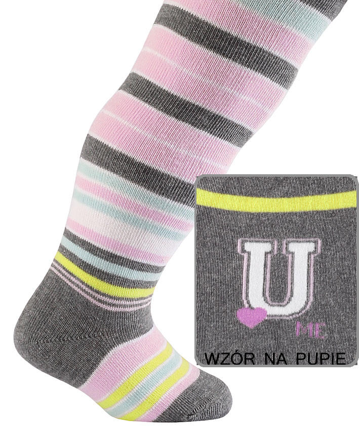 WOLA BABIES - RAJSTOPY WZOROWANE BAWEŁNIANE 0 - 2 LATA GW2017JZ